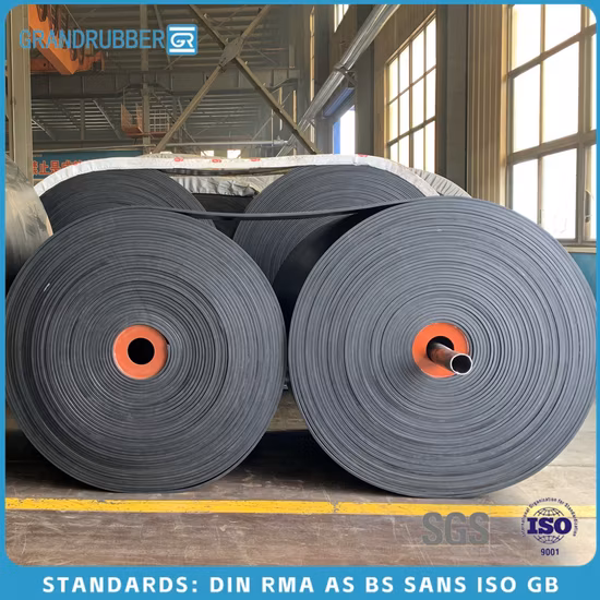 Transmissão plana resistente ep150 resistente ao calor/chamas/óleo resistente sem fim poliéster transportador industrial correia de borracha para indústria de cimento com preço competitivo